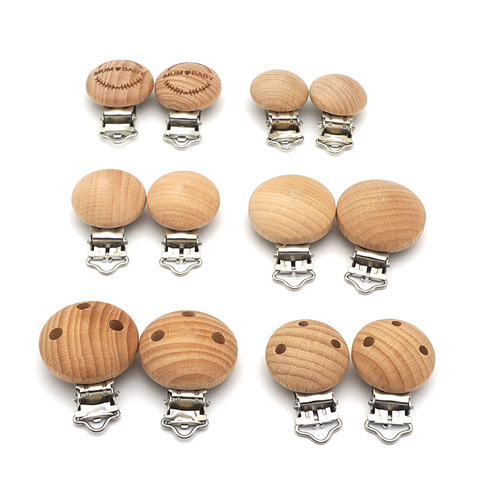 DIY wooden clip pacifier chain, beech wood pacifier clip, children's gum, wooden pacifier head, pacifier clip