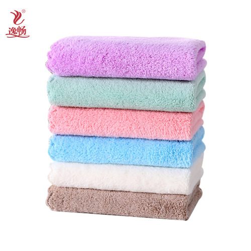 Yichang new coral velvet square towel, soft and absorbent face wash hand towel, kitchen cleaning towel, multi-purpose small square towel