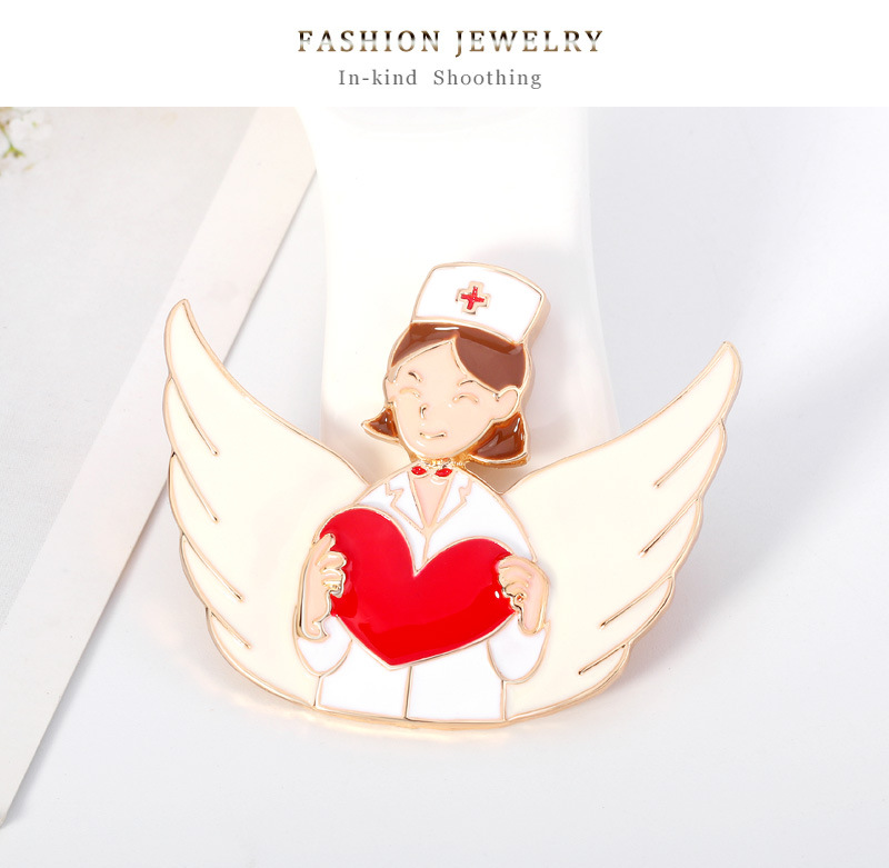 Hot Fashion Cartoon Corsage Love Nurse Angel Drip Brooch Hot Selling Western Accessories Wholesale Nihaojewelry display picture 7