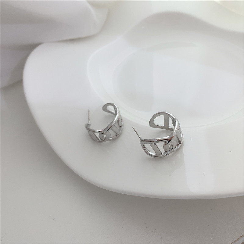 Metal C-shaped Earrings display picture 7