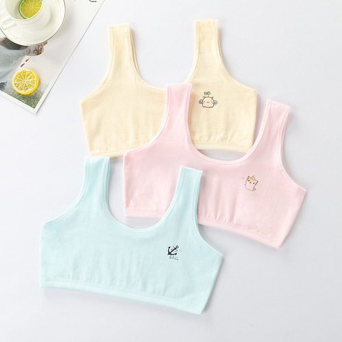 Developmental period underwear for female students, pure cotton vest, young girl, junior high school girl, 8-9-12 years old, tube top