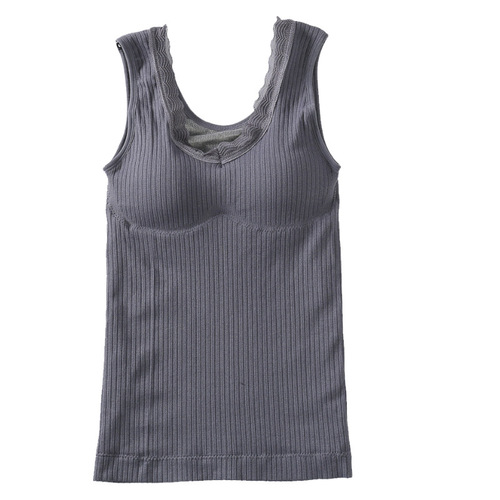 New velvet and thickened beautiful back thermal vest, no wire sexy V-neck cationic corduroy women's thermal underwear