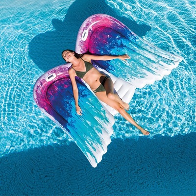 厂家定制天使翅膀 充气浮排 水上充气躺椅坐骑吊床