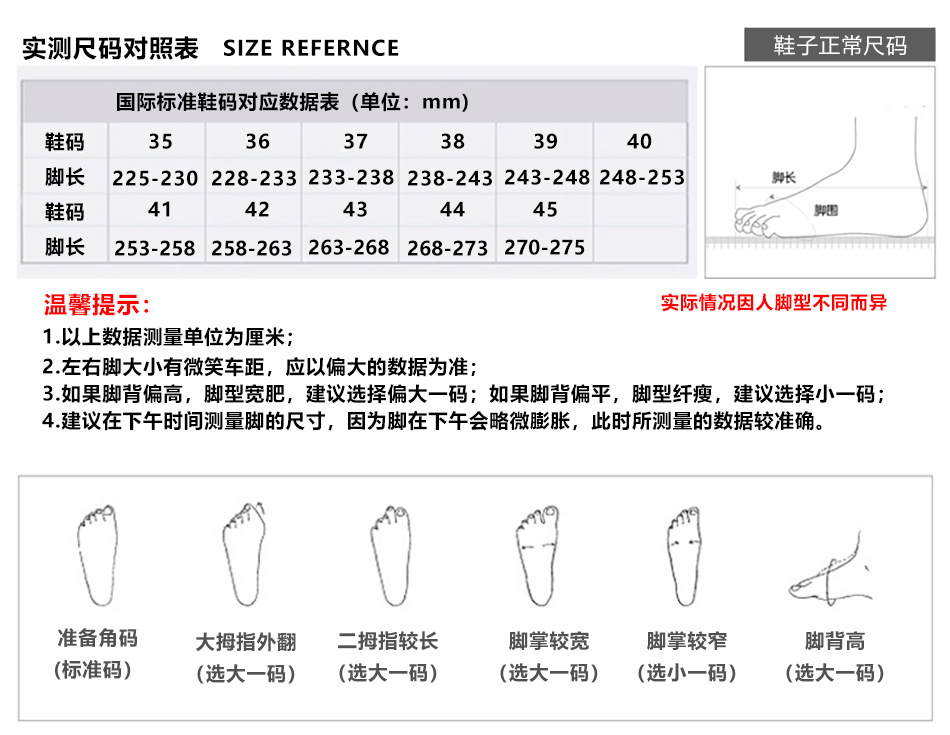 尺码表