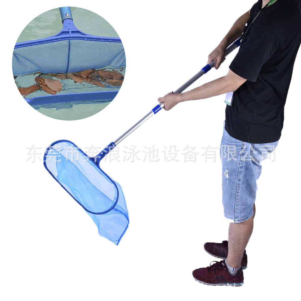 跨境出口泳池浅水捞网深网带3节伸缩铝杆捞网捞叶网 泳池清洁套餐-阿里巴巴