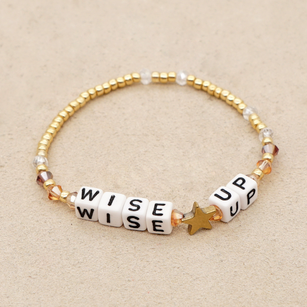 Korea Fashion Crystal Letter Niche Star Jewelry Bracelet For Women Nihaojewelry display picture 1