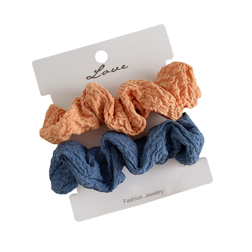 2 pack~Cream puff girl hair rope, sweet and versatile hair rope, large intestine hair ring, ins meatball scalp hair accessories