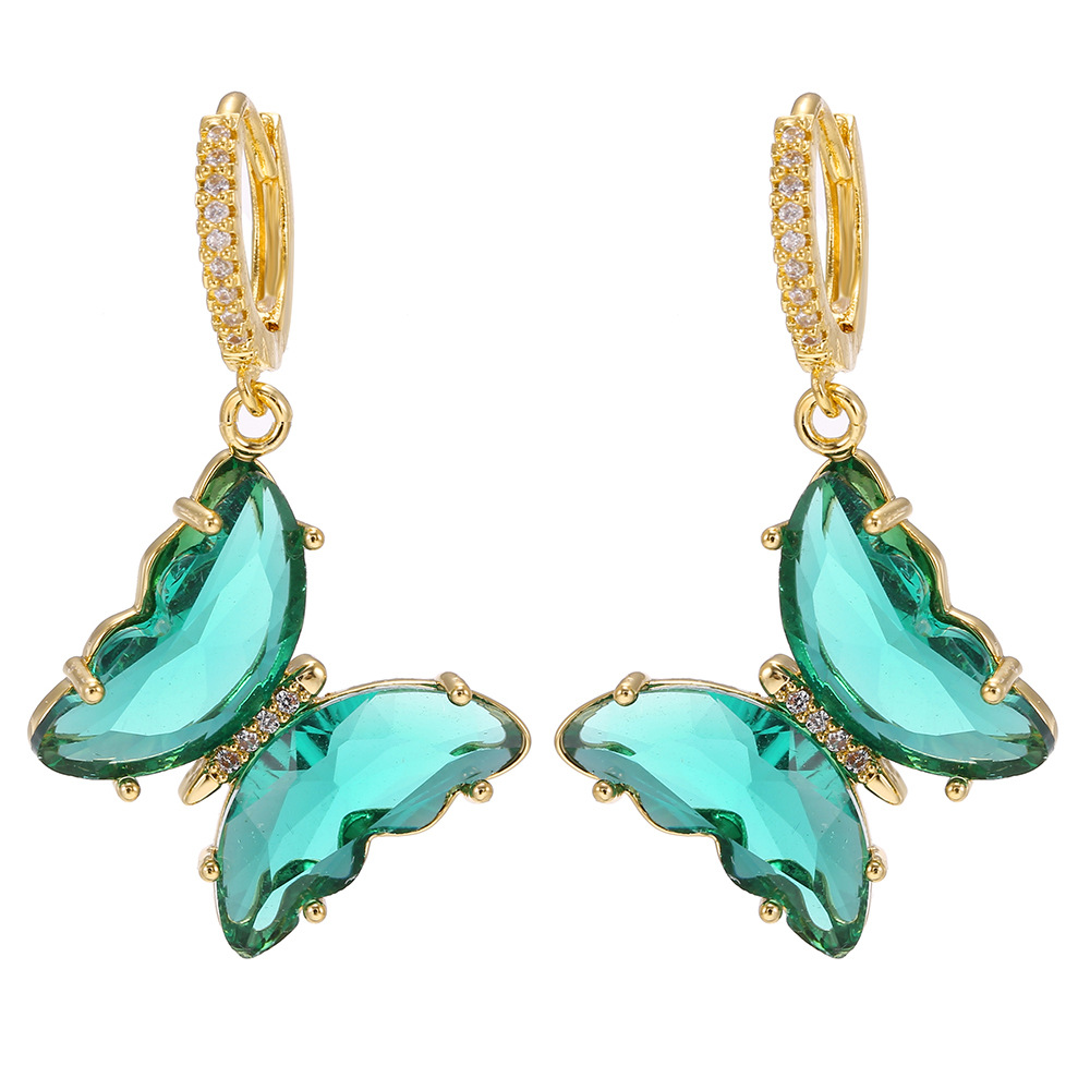 Al Por Mayor Joyas De Cristal De Cristal Pendientes Colgantes De Mariposa Nihaojewelry display picture 8