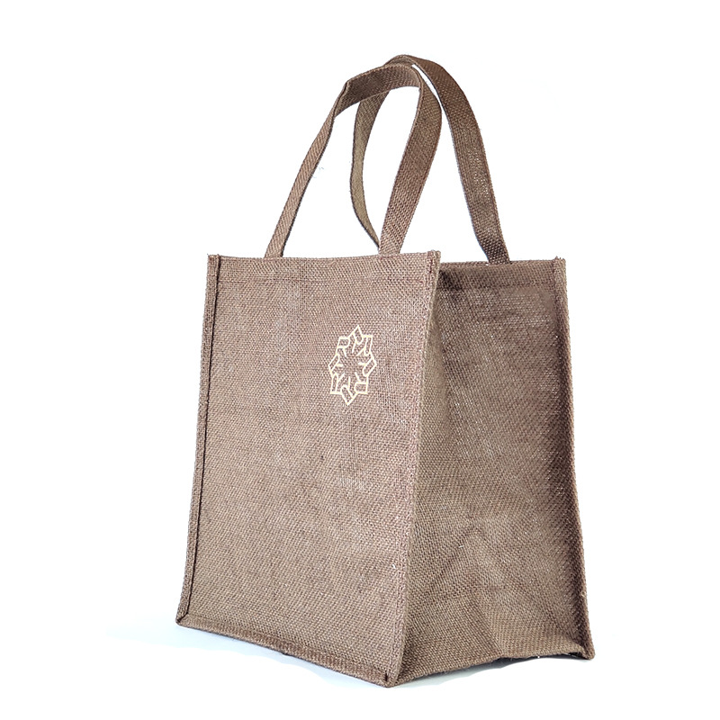 厂家手提麻布袋印刷LOGO 简约印花手提礼品包装 时尚购物黄麻包