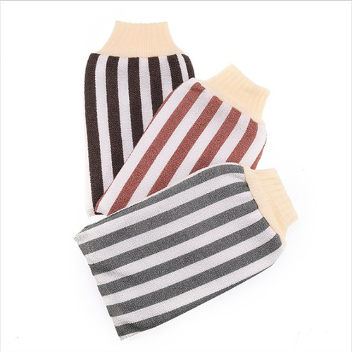 Bathing artifact vertical strip bathing and bathing gloves double-sided powerful decontamination mud striped bath towel scrubbing bath towel