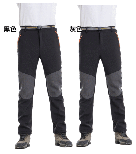 Autumn and Winter Fleece-Lined, Thickened Men's Outdoor Windproof, Warm, and Stylish Pants—Skiing, Mountaineering, and Softshell Pants