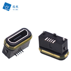 IPX7 Waterproof MICRO USB Female Socket Surface Mount Waterproof Female Socket High-Quality 3U Terminal 5P USB Port