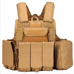 Factory wholesale outdoor training camouflage tactical vest protective jacket CS equipment set of eight vests belly pad