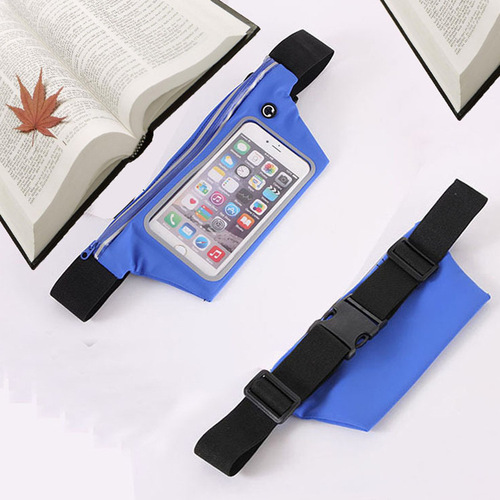 Outdoor thin and light sports waterproof phone bag with PVC screen touchable phone pouch running waist bag factory wholesale