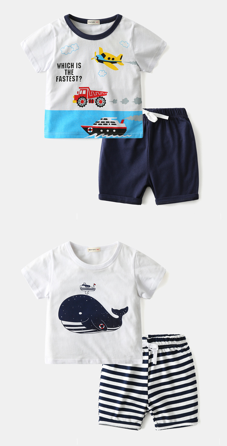Casual Cartoon Cotton Blend Boys Clothing Sets display picture 3