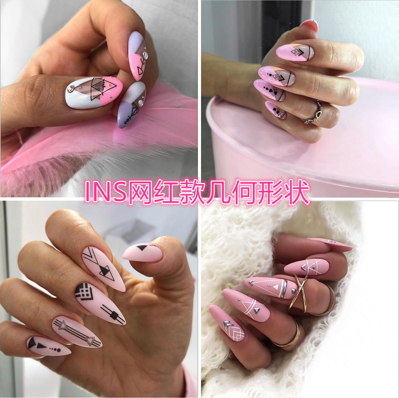 Internet Celebrity Geometric Shape Butterfly Simple Nail Art Decal Nail Sticker Jewelry HAXX90-98