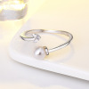 Ring heart shaped from pearl, silver 925 sample, light luxury style, simple and elegant design