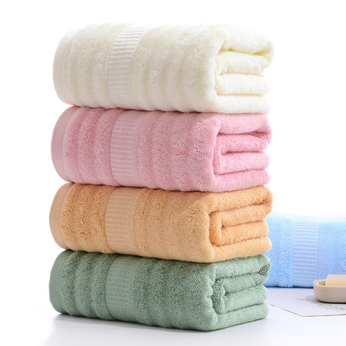 Factory Direct Sales Bamboo Fiber Bath Towel 70*140 Cross-border Adult Thick Soft Absorbent Bamboo Carbon Fiber Bath Towel Wholesale