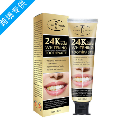 Cross-border aichun 24k gold cleaning toothpaste removes tooth stains, removes bad breath, strengthens teeth and protects teeth, wholesale toothpaste