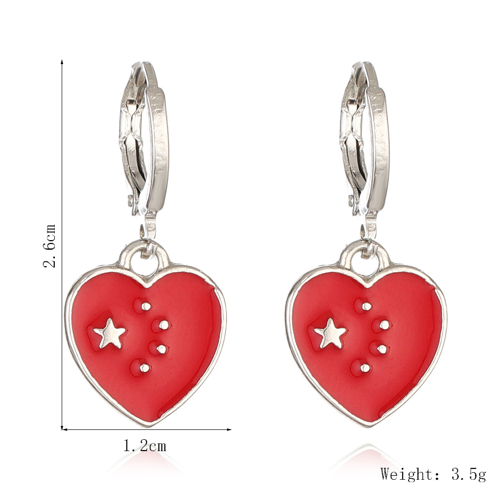 7g Weight Alloy Ear Needle Material Drop Earrings Classification 1 Pair Quantity Daily, Party Occasion Alloy Material National Flag Pattern Unisex Gender Enamel Design IG Style, Simple Style Style 1 Pair IG Style Simple Style National Flag Enamel Alloy Drop Earrings 无
