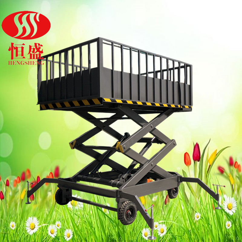 移动卸猪台电动液压升降出猪台养猪场中转装猪台卖猪装车升降平台