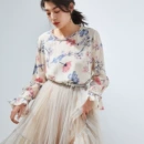 2022春款新印花双绉桑蚕丝真丝刺绣复古时尚手工<font red=H>衬衫</font><font red=H>女</font>2009