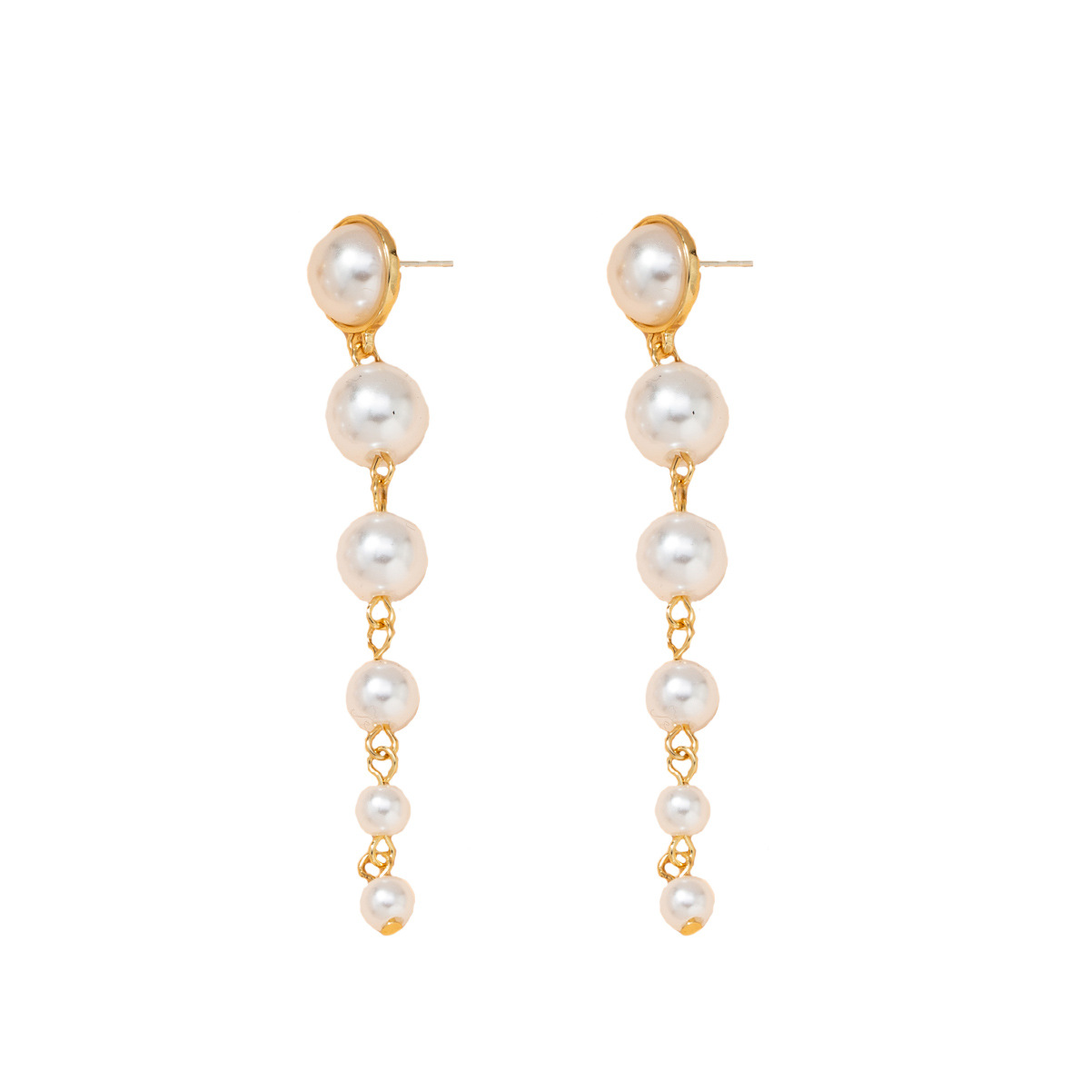 Pendientes Retro De Perlas Con Aguja De Plata S925 display picture 6