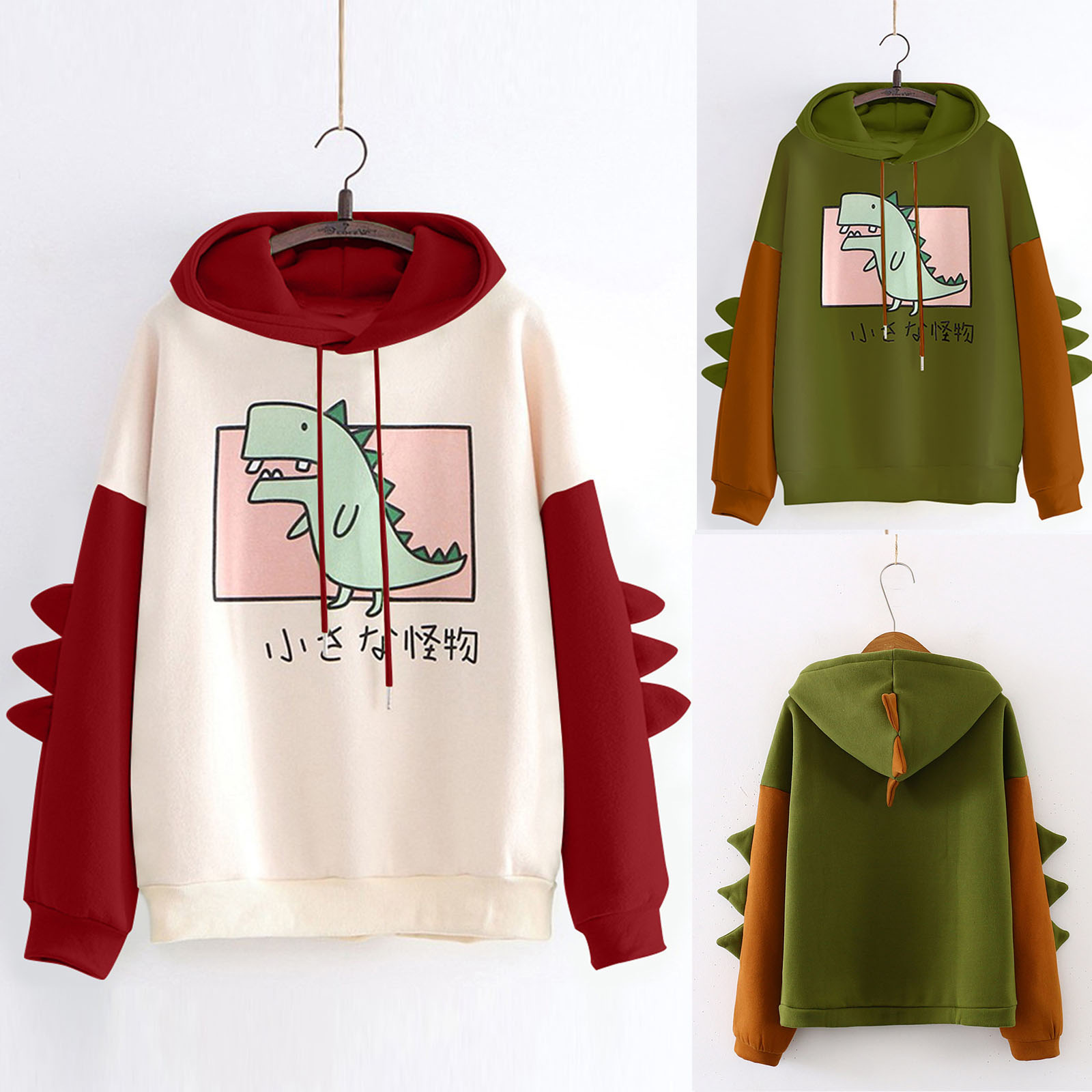 Women's Hoodie Long Sleeve Hoodies & Sweatshirts Printing Casual Dinosaur display picture 1