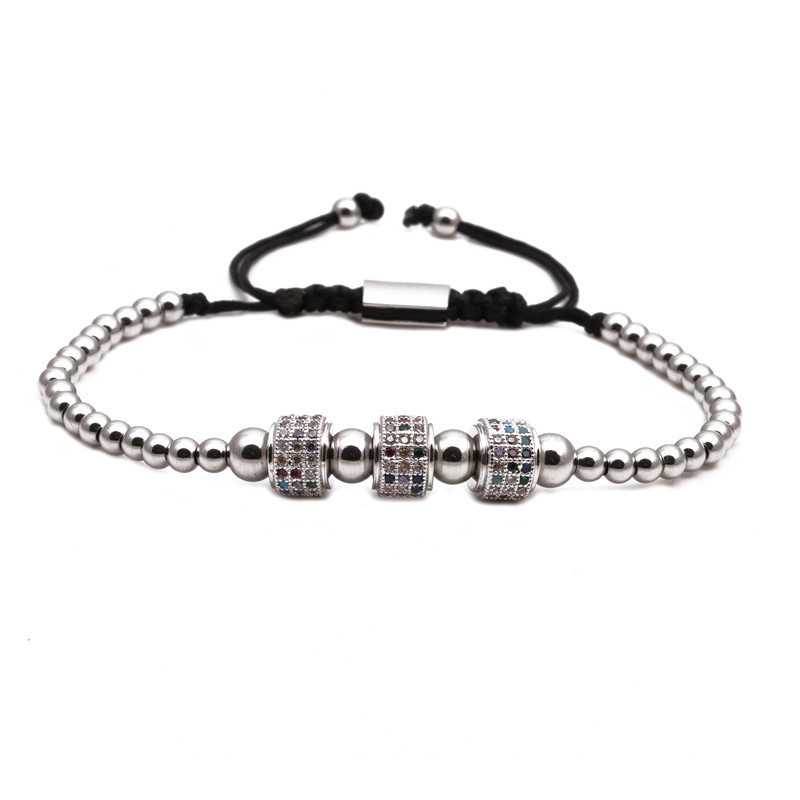 Geometric Tire-shaped Black Zircon Bracelet display picture 10