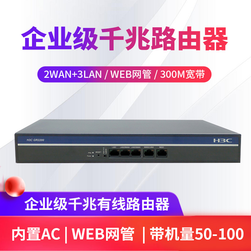 H3C华三GR2200企业级千兆有线路由器双WAN口内置AC商用办公网络
