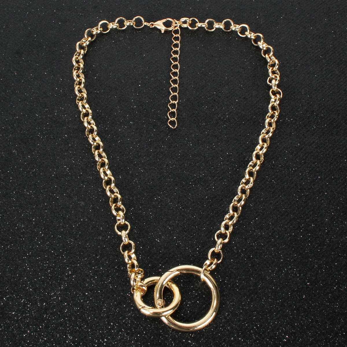 New Fashion Double Ring Pendant Pure Alloy Series Necklace Wholesale display picture 9