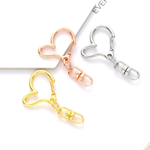 50pcs love shape key chain of dog buckle accessories diy irregular peach heart of eight key chain