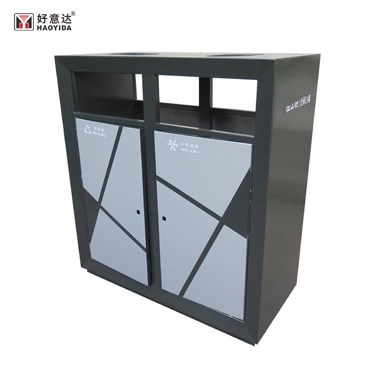 户外大垃圾桶 公园景区镀锌钢板果皮箱 街道环卫分类垃圾筒厂家