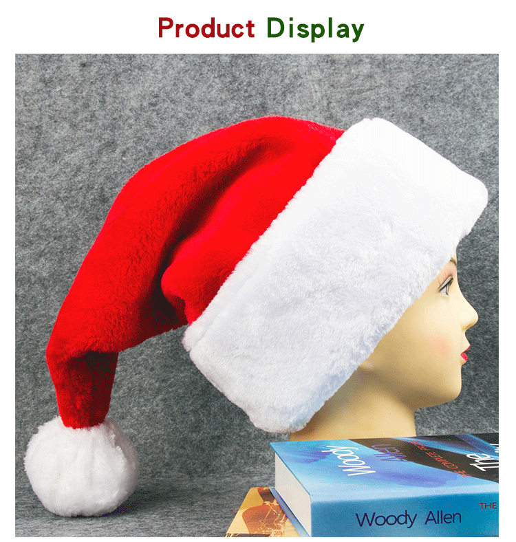 Thickened plush Christmas hat, lengthened and enlarged plush Christmas hat, Santa Claus hat, Christmas decoration_voghion.com