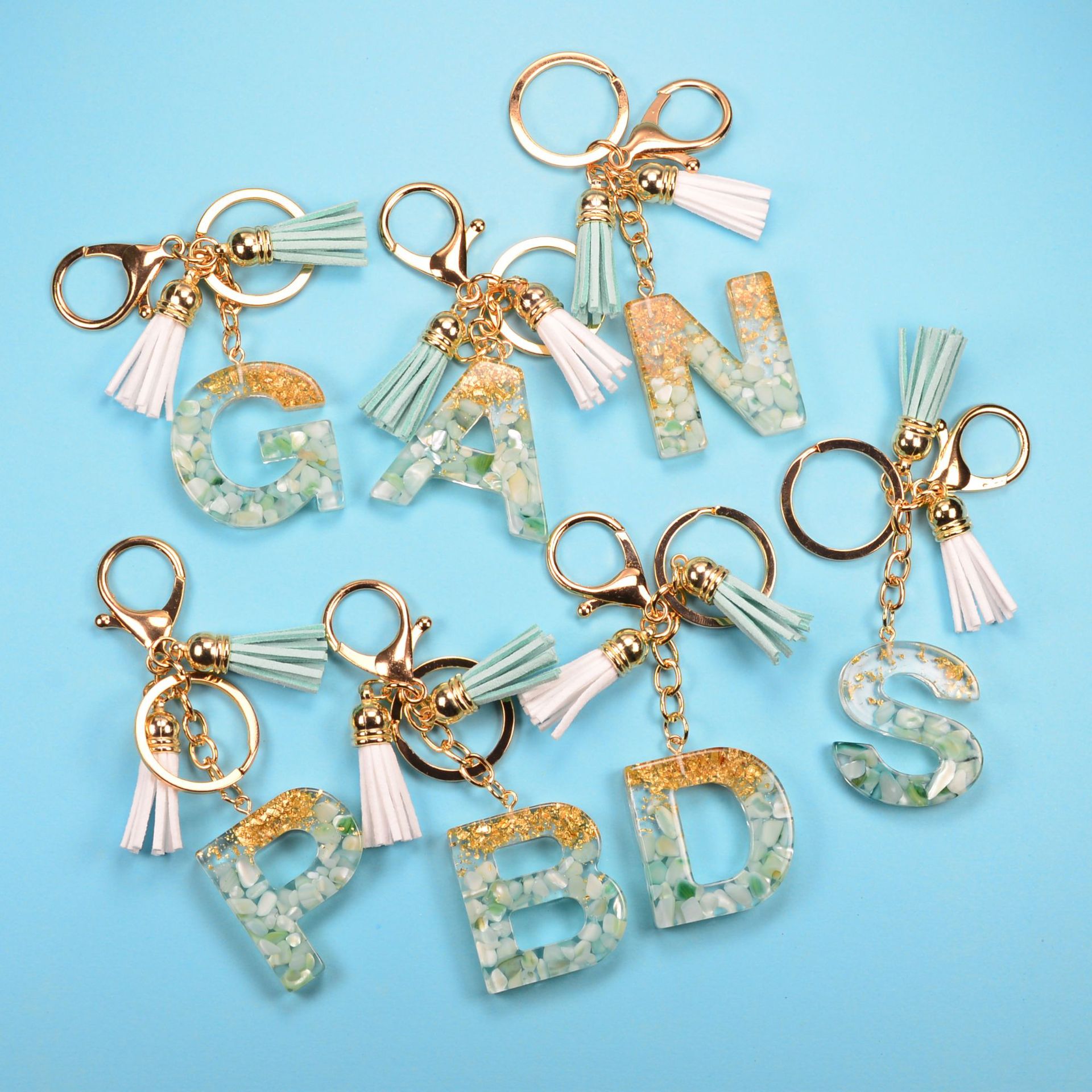 20g Weight Fashion Letter Resin Unisex Bag Pendant Keychain