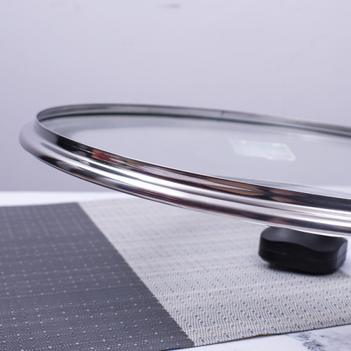 Tempered glass lid wok frying pan lid 26-34cm thick visual glass pot lid optional lid