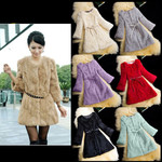 貂皮大衣女2023秋冬款獭兔毛仿皮草外套中长款女貂毛亚马逊外贸