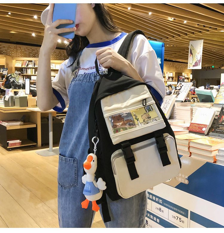 Korean Vintage Sense Girl Soft Sister Cute Cartoon Transparent Bear Card Student Schoolbag Backpack Tide Wholesale Nihaojewelry display picture 44