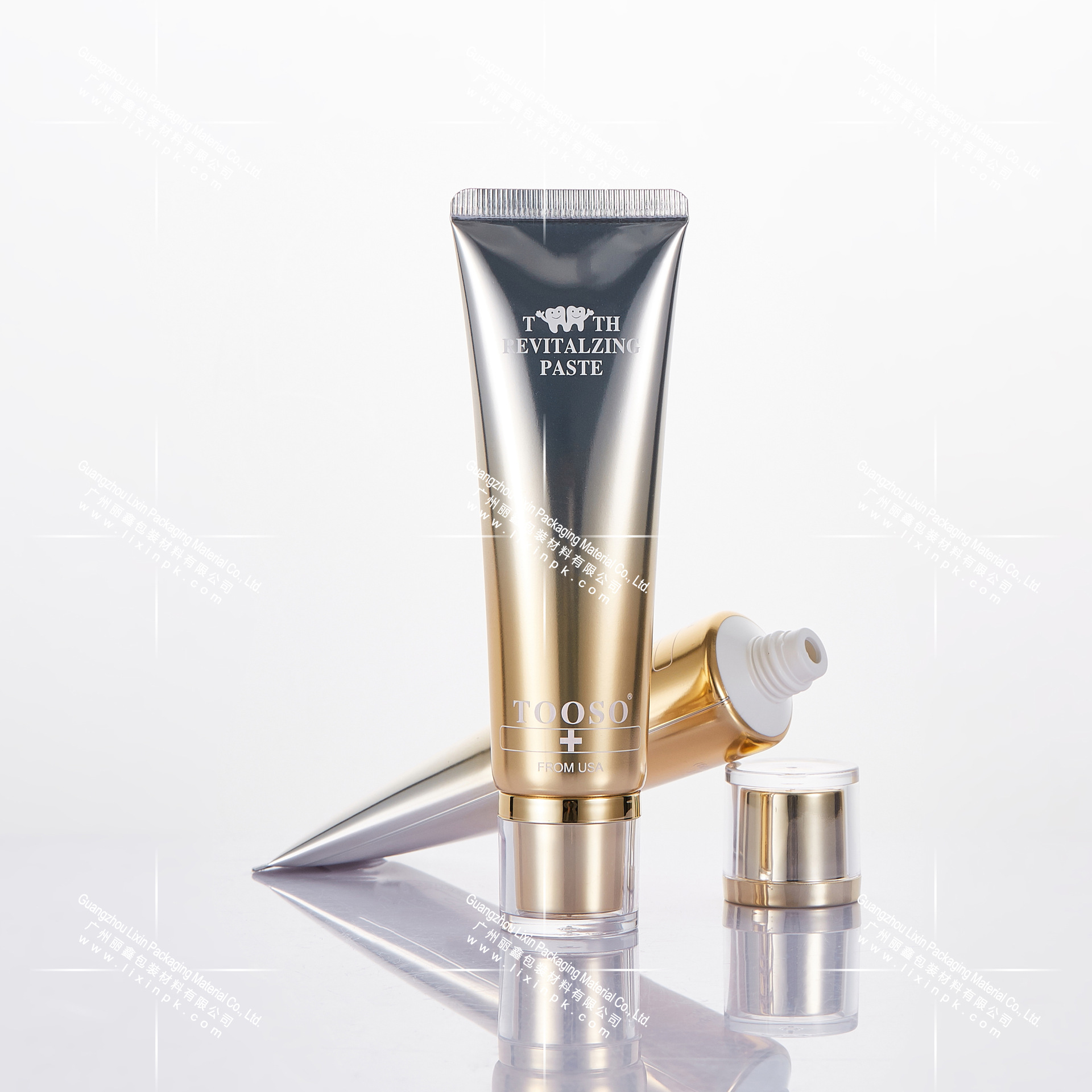 60ml高亮铝塑镀铝软管渐变胶印丝印配亚克力旋盖贵妇膏精华乳液瓶