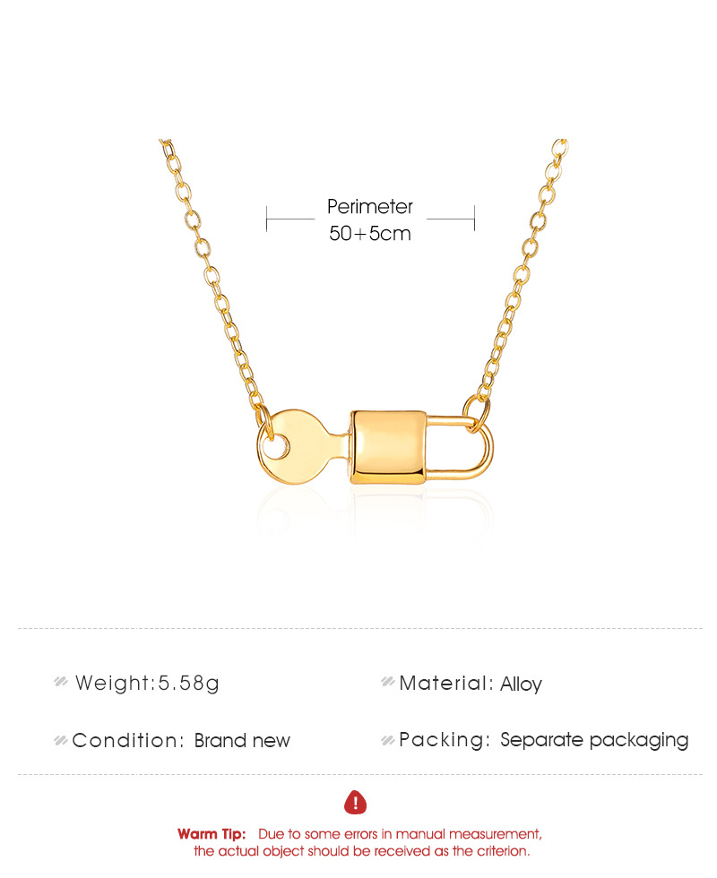 Creative key lock simple necklace