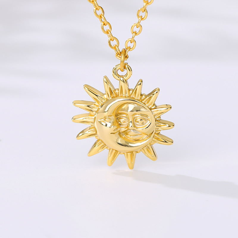 New Sun Abstract Pendant Necklace display picture 1