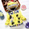 Winter cute children's cartoon down jacket with hood, 2020, children's clothing, floral print, increased thickness