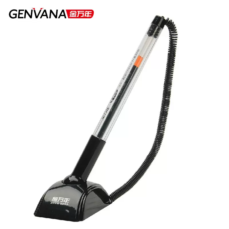 金万年G-2404签字笔台笔0.5办公签字中性笔银行柜台粘桌水笔台笔