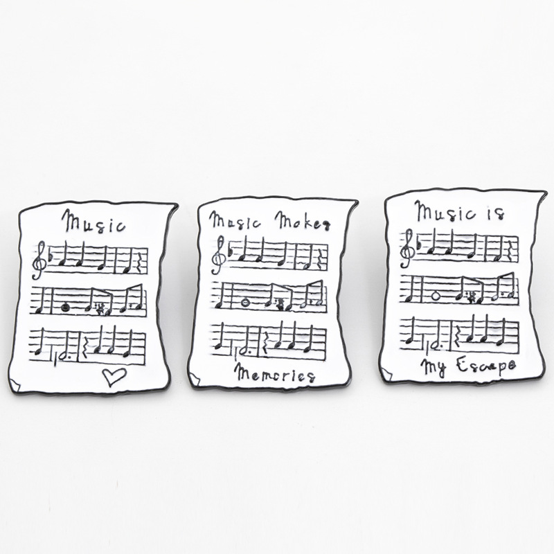 Cartoon Style Music Score Alloy Enamel Plating Unisex Brooches display picture 6