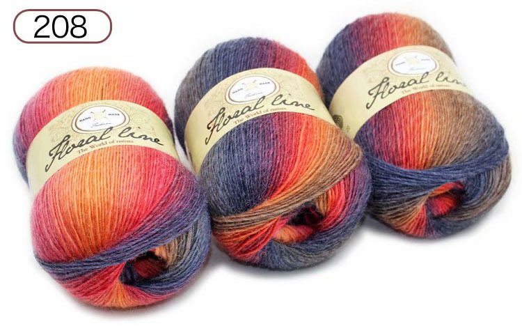 Una sola hebra sección teñida hilo degradado color lana tejida a mano bufanda sombrero lana Arco Iris lana al por mayor