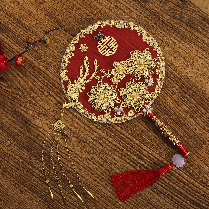 新娘团扇秀禾扇子中式婚礼喜扇古风扇子结婚遮面扇
