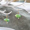 Small umbrella, ethnic three dimensional earrings solar-powered from pearl, ethnic style