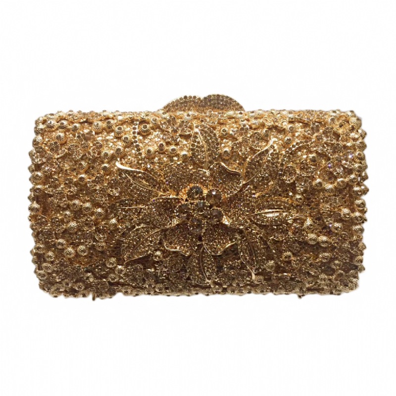 Fuente transfronteriza de diamantes bolsas de cena de diamantes metálicas huecas bolsas de mano de reunión anual vestido bolsas de noche bolsas duras