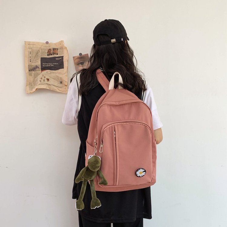 Schoolbag New Korean Fashion Campus Large Capacity Solid Color Backpack Simple Backpack Wholesale Nihaojewelry display picture 35