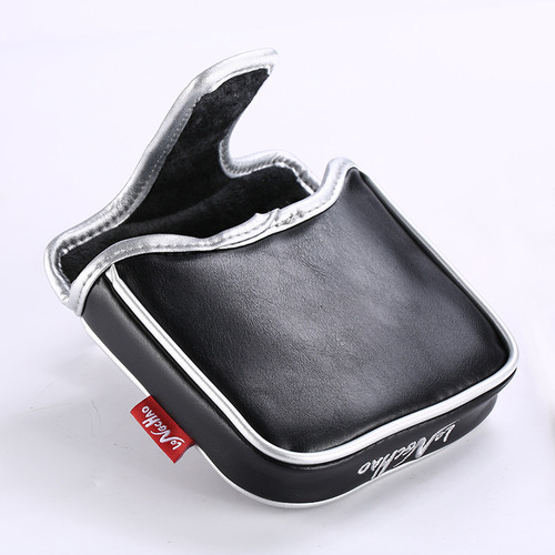 Cross-border hot selling golf club cover PU embroidered square single ear golf putter cover drop shipping